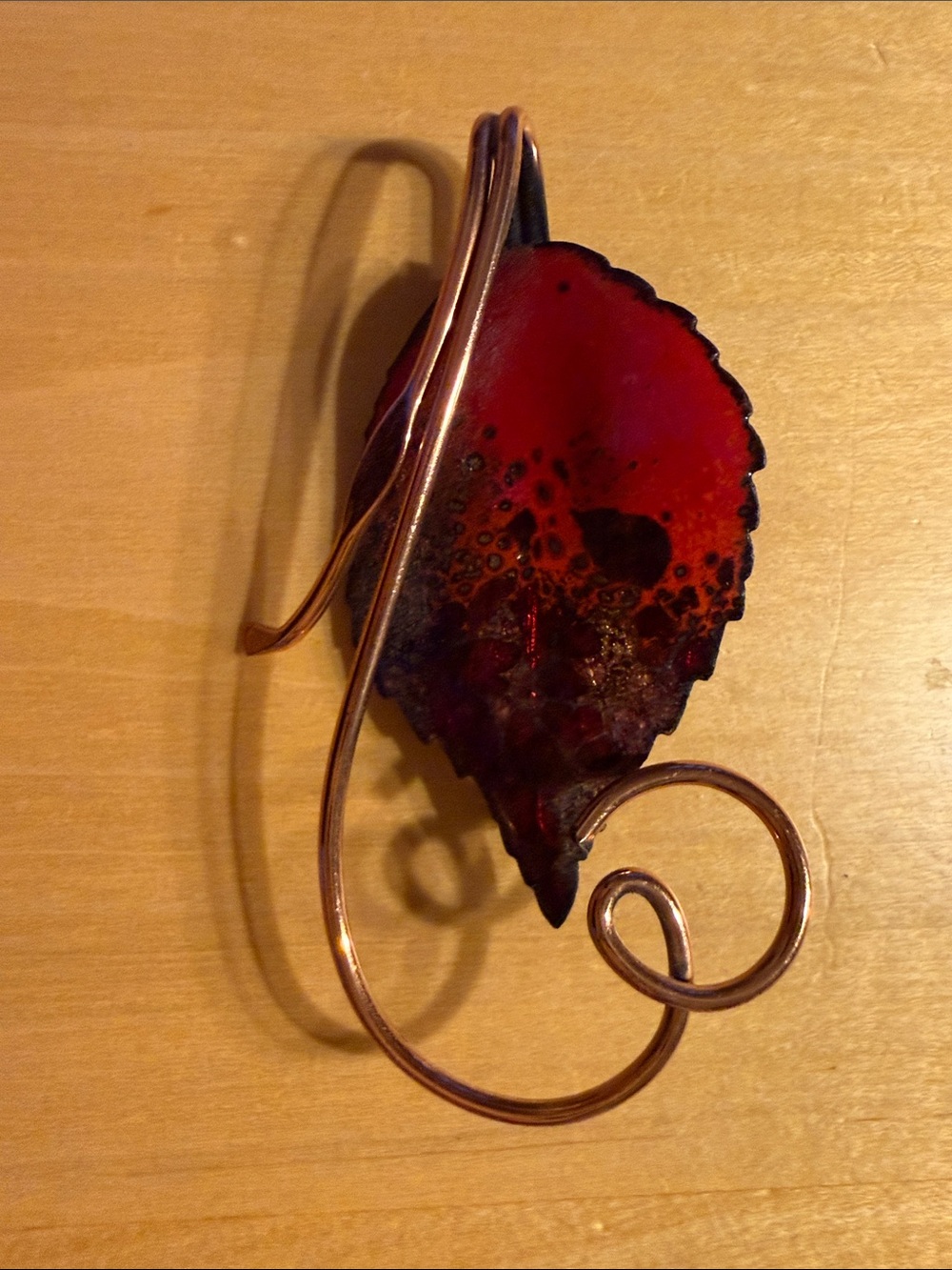 Matisse Renoir Enamel on Copper Leaf Brooch
